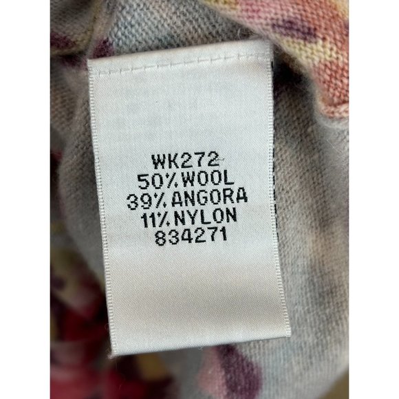 Boden Wool/Angora Floral Long Sleeve Knit Button Up Cardigan Sweater Size 10 - Picture 4 of 5